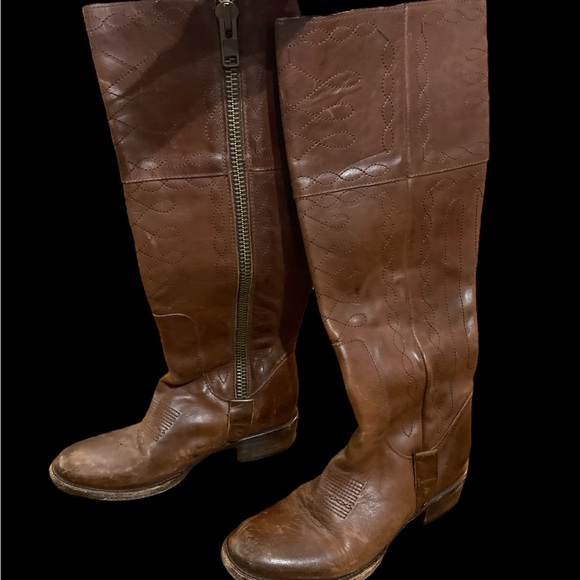 Freebird Women Wrang Distress Croc Tan Leather Cowgirl Western Boots size 6 - Picture 3 of 3